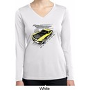 Ladies Ford Vintage Yellow Mustang Boss Dry Wicking Long Sleeve Shirt