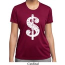 Ladies Funny Shirt Distressed Dollar Sign Moisture Wicking Tee T-Shirt