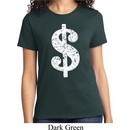 Ladies Funny Shirt Distressed Dollar Sign Tee T-Shirt