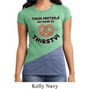 Ladies Funny Shirt Thirsty Pretzels Tri Blend Crewneck T-Shirt