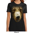 Ladies Grizzly Bear Shirt Big Grizzly Bear Face Organic T-Shirt