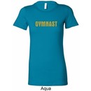 Ladies Gymnastics Shirt Gold Shimmer Gymnast Longer Length Tee T-Shirt