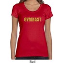 Ladies Gymnastics Shirt Gold Shimmer Gymnast Scoop Neck Tee T-Shirt
