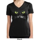 Ladies Halloween Shirt Black Cat Moisture Wicking V-neck Tee T-Shirt