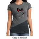 Ladies Halloween Shirt Ghost Face Tri Blend Crewneck Tee T-Shirt