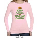Ladies Halloween Shirt Give Me Candy Long Sleeve Thermal Tee T-Shirt