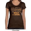 Ladies Halloween Shirt Scary Enough Scoop Neck Tee T-Shirt