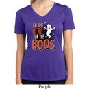 Ladies Halloween Tee I'm Here for the Boos Dry Wicking V-neck