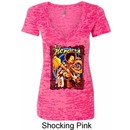 Ladies Jimi Hendrix Shirt Hendrix Colorful Burnout V-neck Tee T-Shirt