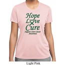 Ladies Liver Cancer Hope Love Cure Dry Wicking T-shirt