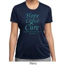 Ladies Ovarian Cancer Hope Love Cure Dry Wicking T-shirt