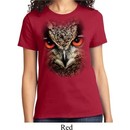Ladies Owl Shirt Big Owl Face Tee T-Shirt