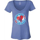 Ladies Peace Shirt All You Need is Love Burnout V-neck Tee T-Shirt