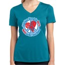 Ladies Peace Shirt All You Need is Love Moisture Wicking V-neck Tee