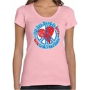 Ladies Peace Shirt All You Need is Love Scoop Neck Tee T-Shirt