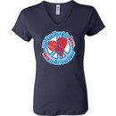 Ladies Peace Shirt All You Need is Love V-neck Tee T-Shirt