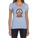 Ladies Peace Shirt Funky Peace Scoop Neck Tee T-Shirt