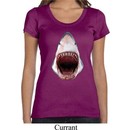 Ladies Shark Shirt 3D Shark Scoop Neck Tee T-Shirt