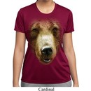 Ladies Shirt Big Grizzly Bear Face Moisture Wicking Tee T-Shirt