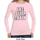 Ladies Shirt Eat Sleep Train Long Sleeve Thermal Tee T-Shirt