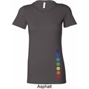 Ladies Shirt Glowing Chakras Bottom Print Longer Length Tee T-Shirt