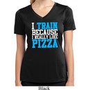 Ladies Shirt I Train For Pizza Moisture Wicking V-neck Tee