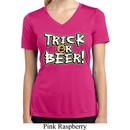 Ladies Shirt Trick Or Beer Moisture Wicking V-neck Tee T-Shirt