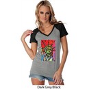 Ladies USA Tee Statue of Liberty Painting Contrast V-neck