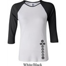 Ladies Yoga Shirt Black 7 Chakras Bottom Print Raglan Tee T-Shirt