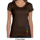 Ladies Yoga Shirt Colored Chakras Bottom Print Scoop Neck Tee T-Shirt