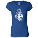 Ladies Yoga Shirt Ganesha Head Longer Length Tee T-Shirt