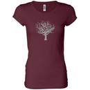 Ladies Yoga Shirt Grey Tree of Life Longer Length Tee T-Shirt