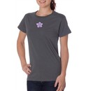 Ladies Yoga Shirt Layered Flower Patch Organic Tee T-Shirt