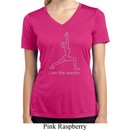 Ladies Yoga Shirt Line Warrior Moisture Wicking V-neck Tee T-Shirt