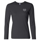 Ladies Yoga Shirt OM Heart Pocket Print Long Sleeve Tee T-Shirt