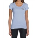 Ladies Yoga Shirt OM Heart Pocket Print Scoop Neck Tee T-Shirt