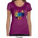 Ladies Yoga Shirt Pop Art Om Scoop Neck Tee T-Shirt