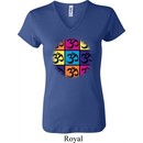 Ladies Yoga Shirt Pop Art Om V-neck Tee T-Shirt