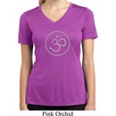 Ladies Yoga Shirt Thin OM Moisture Wicking V-neck Tee T-Shirt