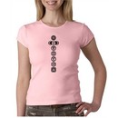Ladies Yoga T-shirt 7 Chakras Black Print Crew Neck Shirt