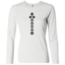 Ladies Yoga T-shirt 7 Chakras Black Print Long Sleeve Shirt