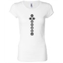 Ladies Yoga T-shirt 7 Chakras Black Print Longer Length Shirt
