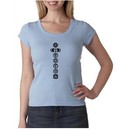 Ladies Yoga T-shirt 7 Chakras Black Print Scoop Neck Shirt