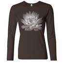 Ladies Yoga T-shirt Lotus Flower Long Sleeve Shirt