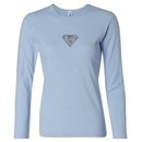 Ladies Yoga T-Shirt Super OM Small Print Long Sleeve Shirt
