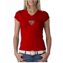 Ladies Yoga T-Shirt Super OM Small Print V-Neck Shirt