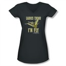 Land Before Time Shirt Juniors V Neck I'm Fly Charcoal Tee T-Shirt