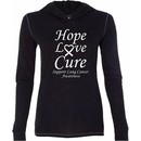 Lung Cancer Hope Love Cure Ladies Tri Blend Hoodie