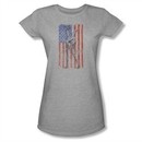 Mash Shirt Juniors American Flag Grey T-Shirt