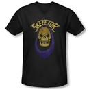 Masters Of The Universe Shirt Slim Fit V Neck Skeletor Hood Black Tee